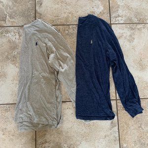 2-for-1 Men's Polo Ralph Lauren Long-Sleeve T-Shirts, size L, Gray/Navy Blue